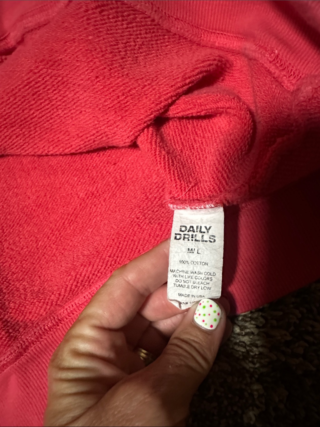 Daily Drills Coral-Pink Collared Pullover Sweatshirt — image 2 of 3